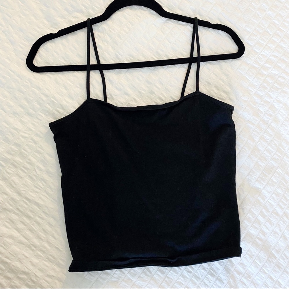 Black Square Neck Crop